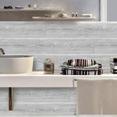 Light Gray Andwhite Oak Wood Wallpaper for Wall Decoration